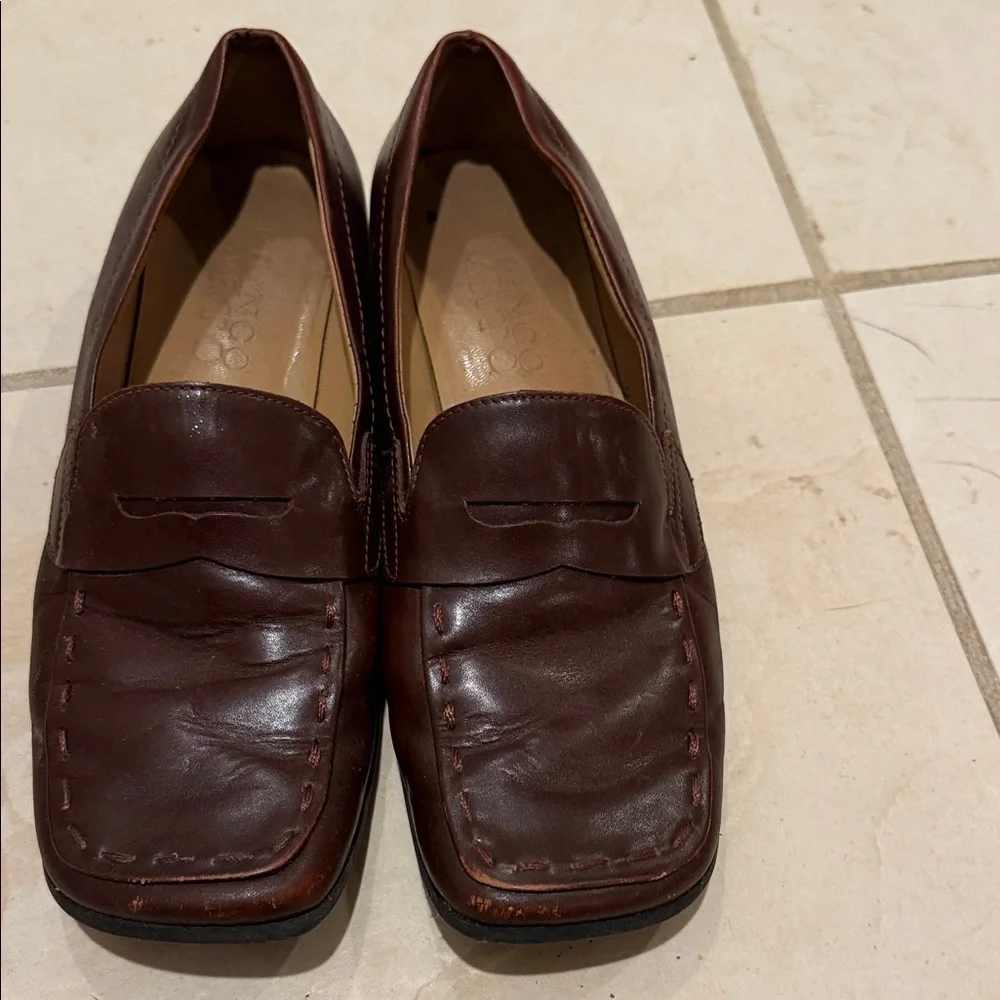 Franco Sarto Women’s Brown Leather Penny Loafers Size 8 - Picture 1 of 4